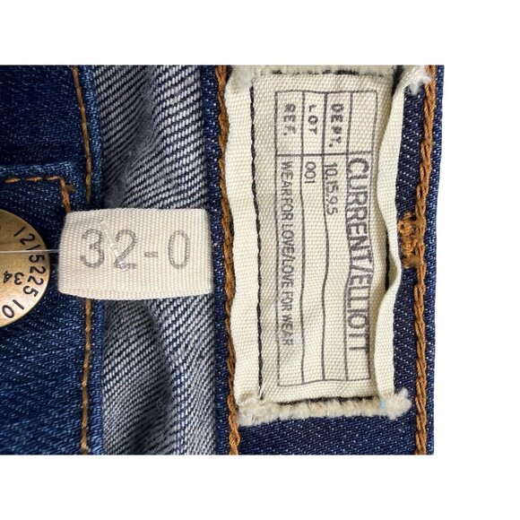 Current/Elliott Womens Blue Cotton Blend Ankle Skinny Distressed Jeans Size 32 - Picture 7 of 13
